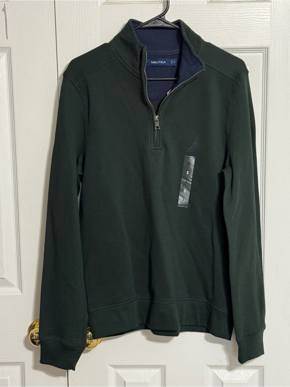Nautica Men's Forest Green Half-Zip Pullover Sweater